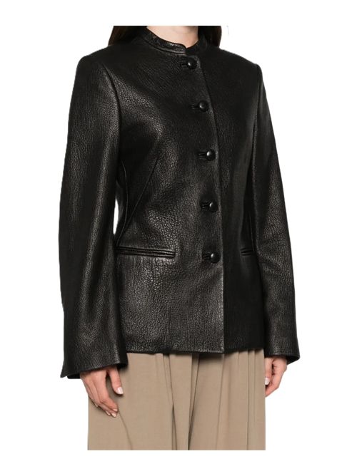 Giacca in pelle pieno fiore Róhe | 421-11-237001 BLACK